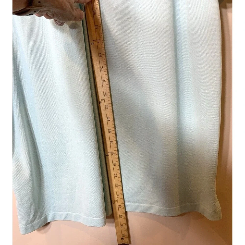 Ralph Lauren Knit Oxford‎ Shirt Mens XL Aqua Blue Short Sleeve Cotton Flesh Pony